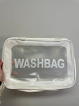 Cosmetic bags of different colors.